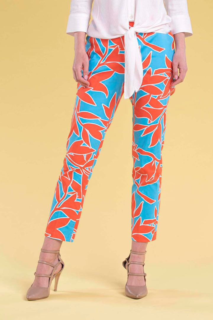 Pantalon Con Estampado De Hojas