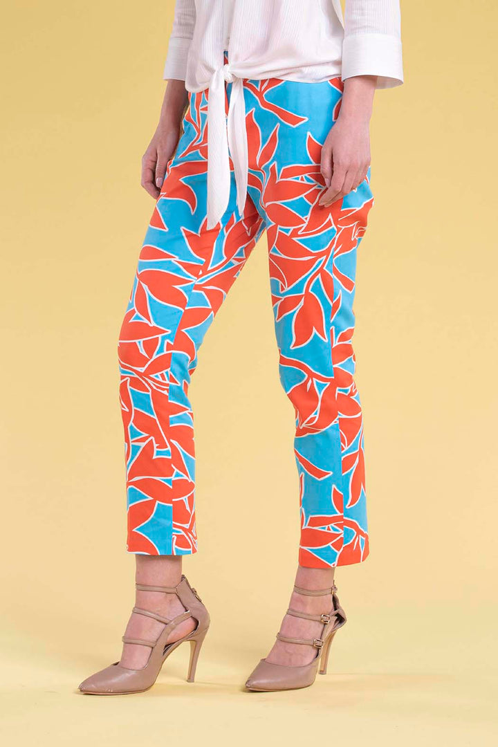 Pantalon Con Estampado De Hojas