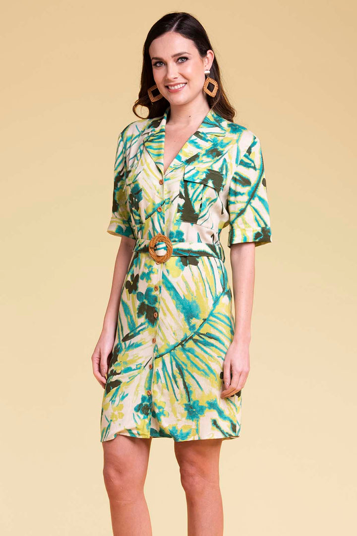 Vestido Camisero Con Estampado De Flores