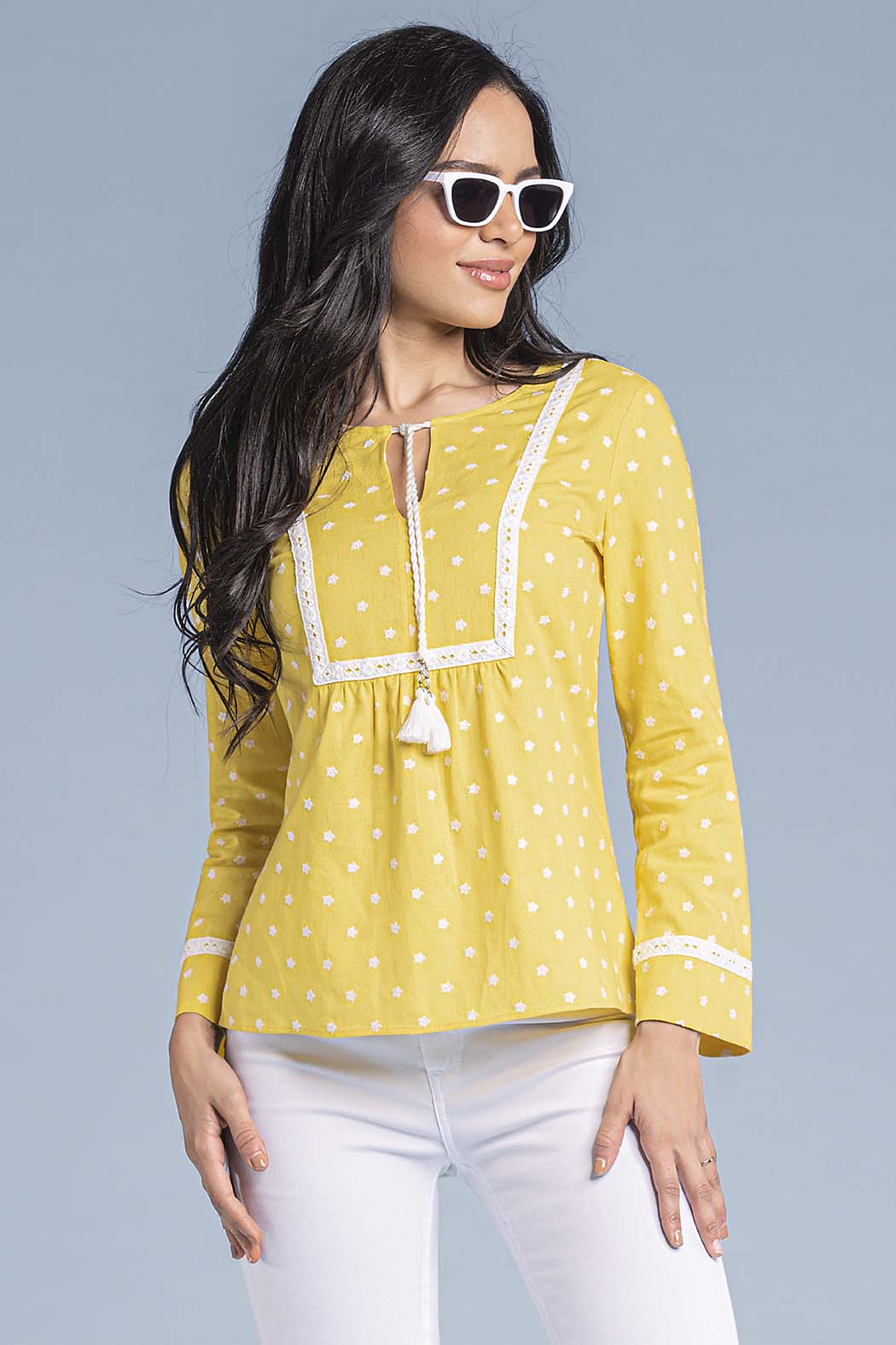 Blusa Con Estampado De Lunares