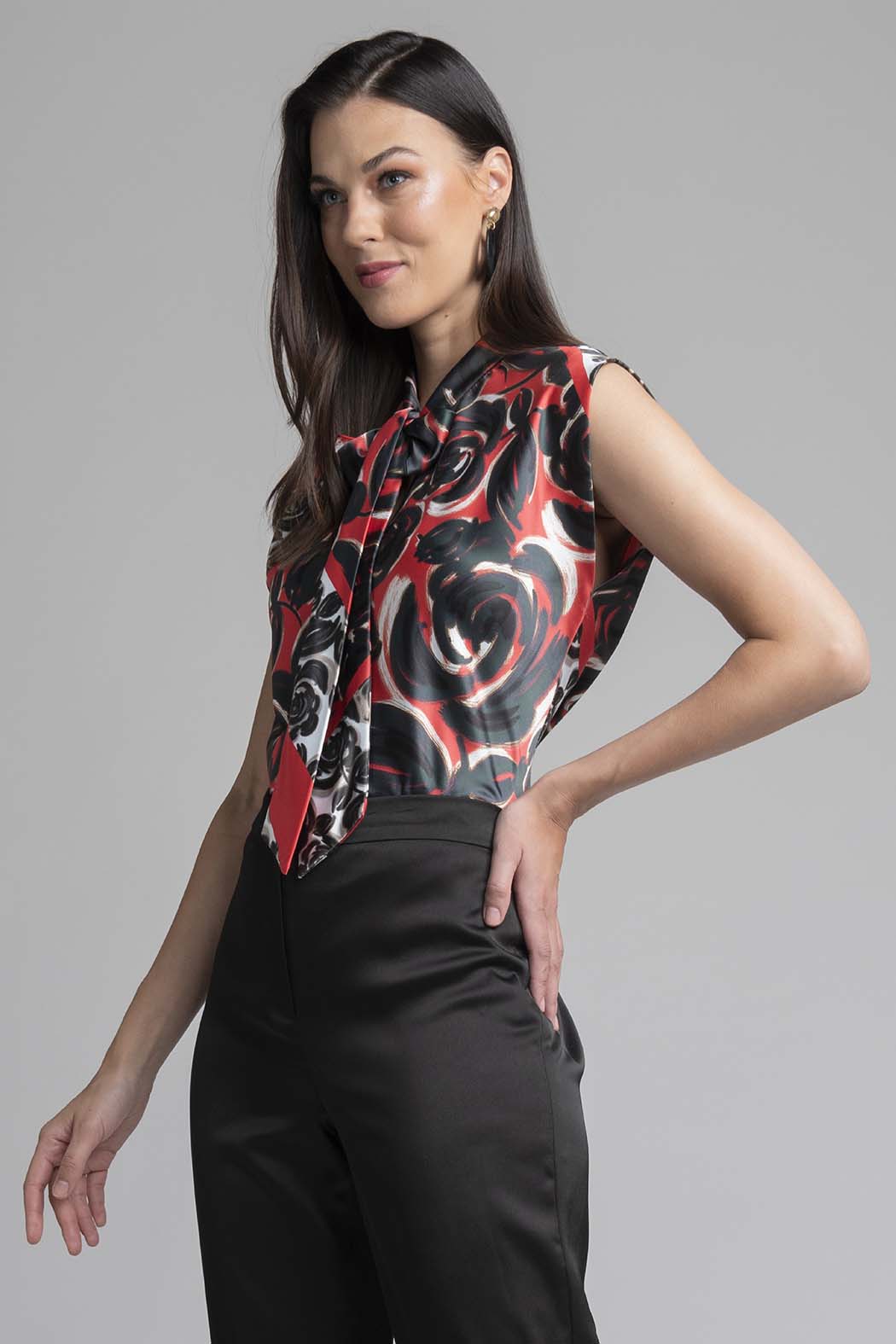 Blusa Con Estampado De Rosas