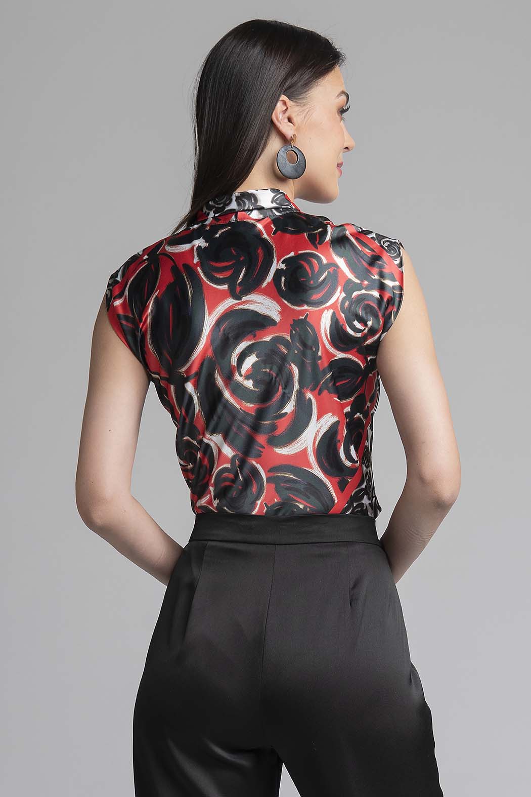 Blusa Con Estampado De Rosas