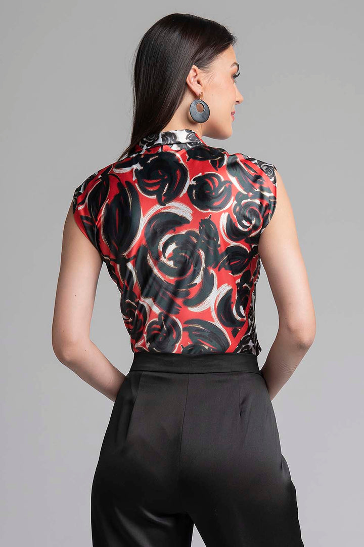 Blusa Con Estampado De Rosas