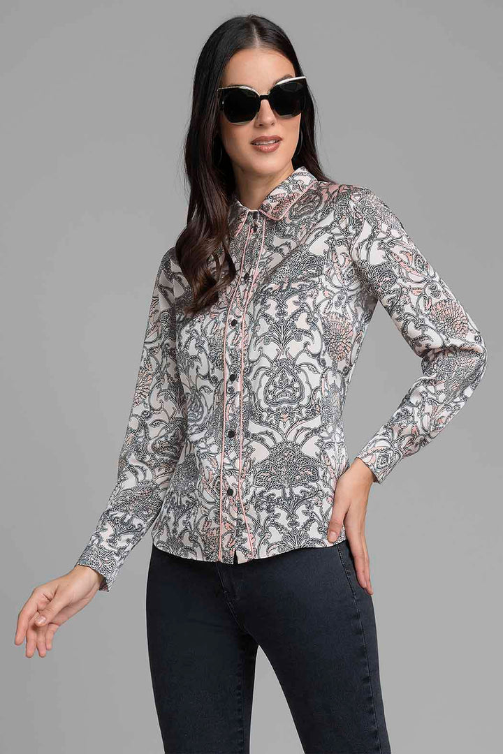 Blusa Con Estampado De Flores