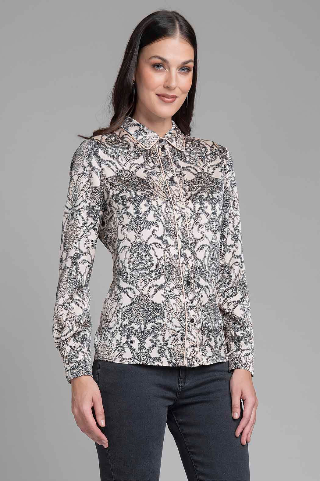 Blusa Con Estampado De Flores