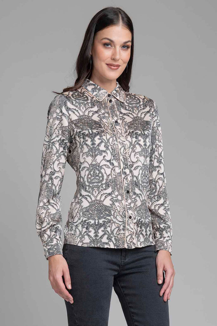 Blusa Con Estampado De Flores