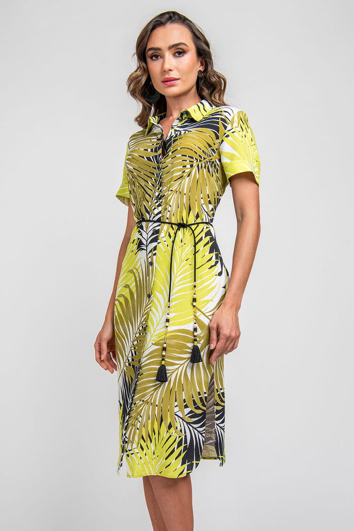 Vestido Estampado De Hojas