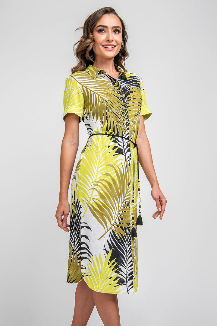 Vestido Estampado De Hojas