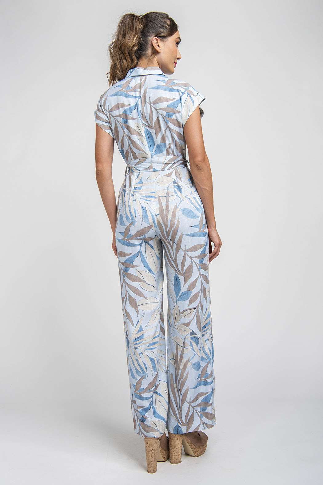 Jumpsuit Estampado Con Amarre En Cintura