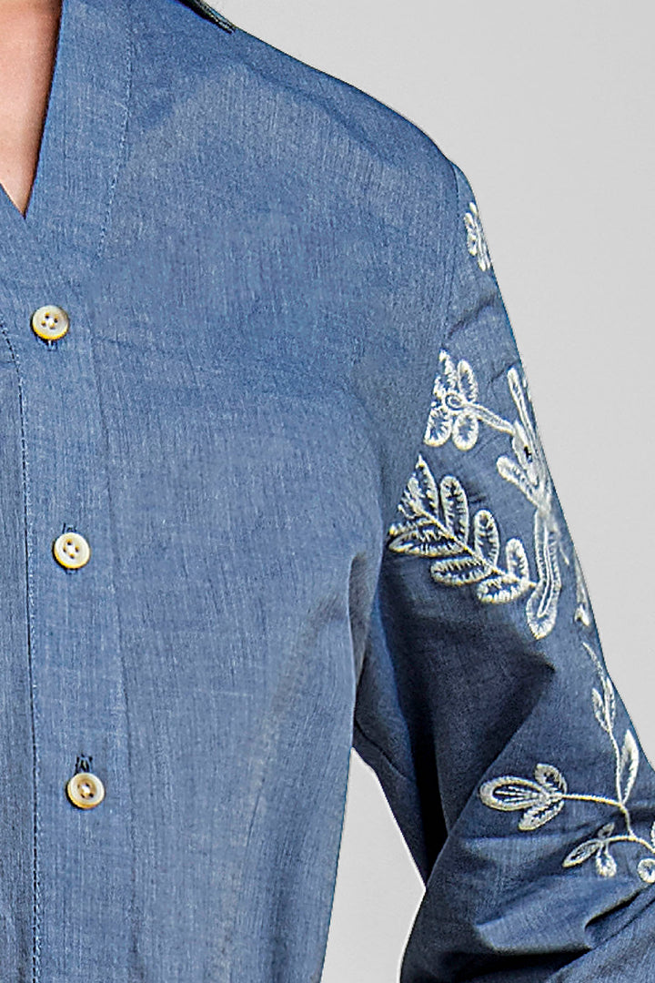 Vestido Camisero Con Olan