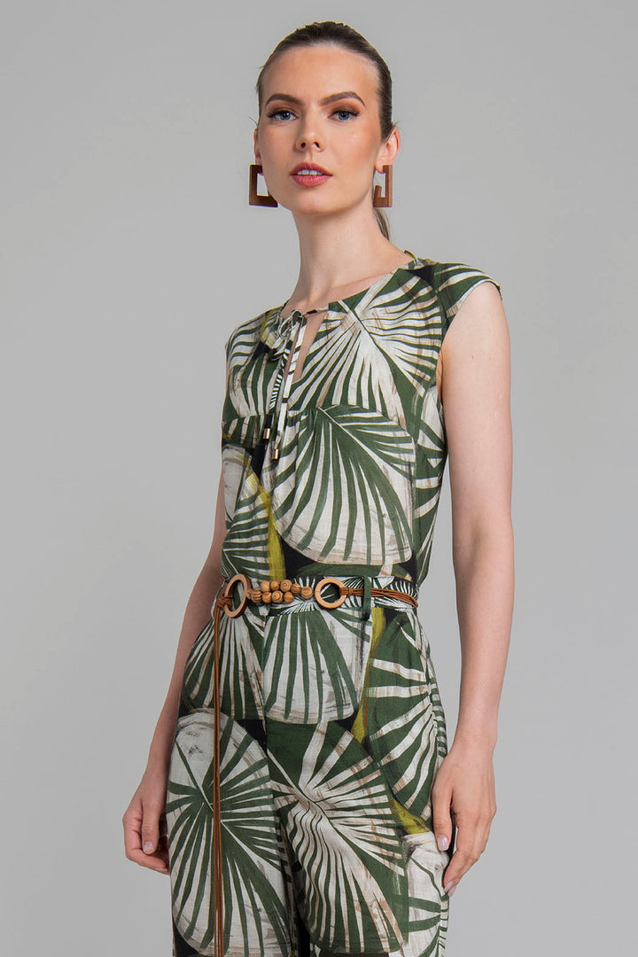 Blusa Estampada Con Cinturon