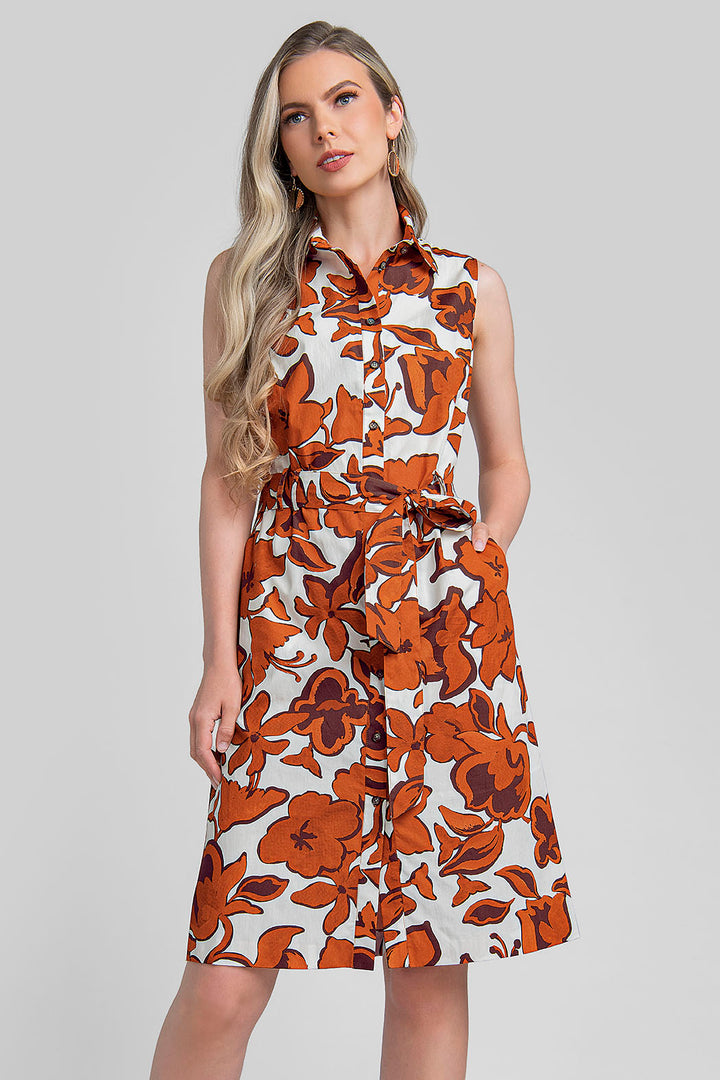 Vestido Sin Mangas Estampado