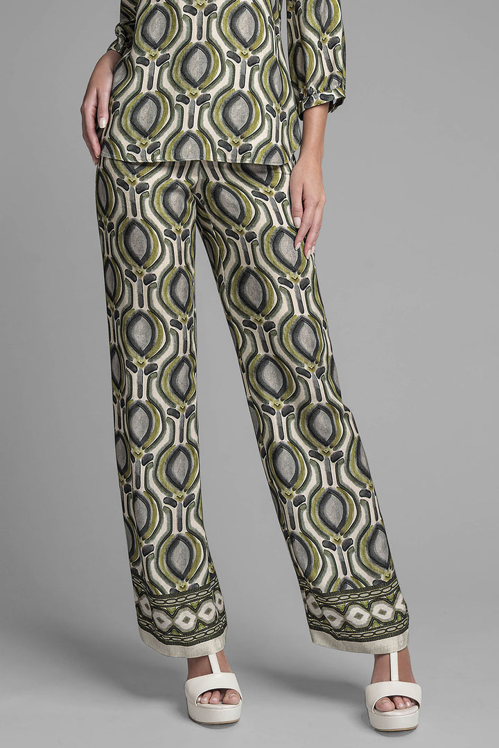 Pantalon Estampado Corte Recto