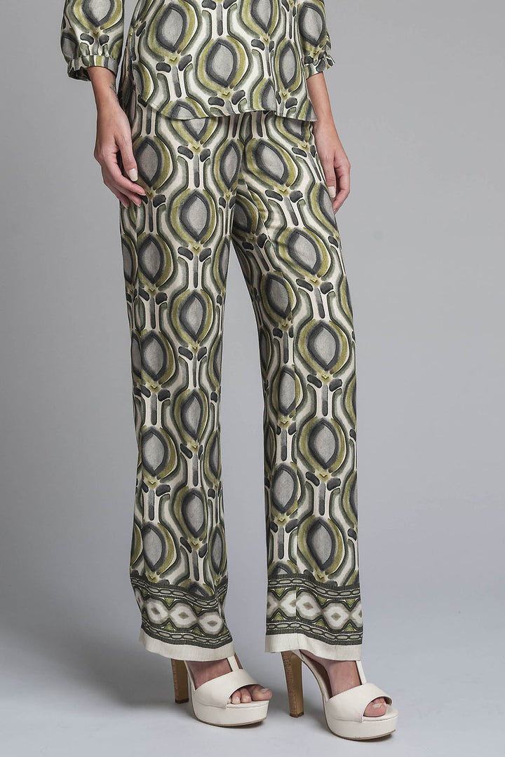 Pantalon Estampado Corte Recto