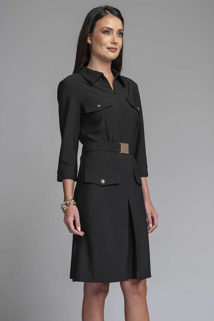 Vestido Liso Con Cinturon
