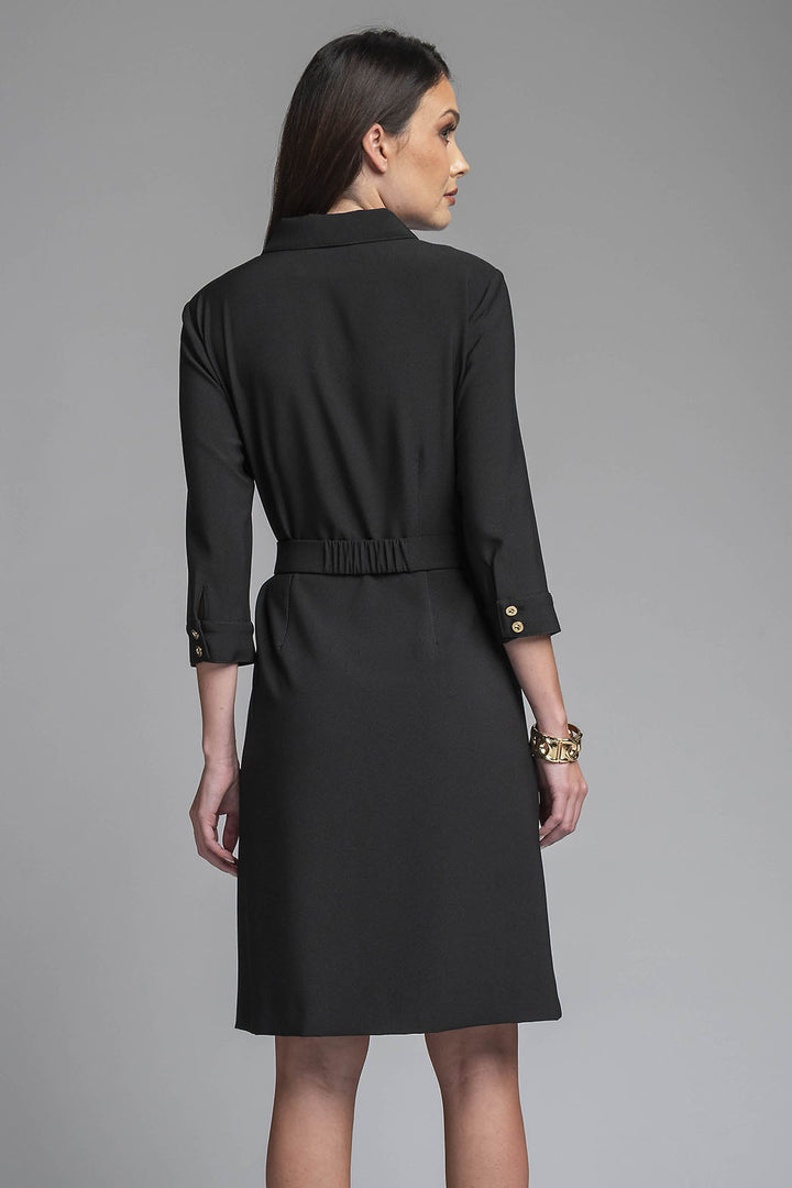 Vestido Liso Con Cinturon
