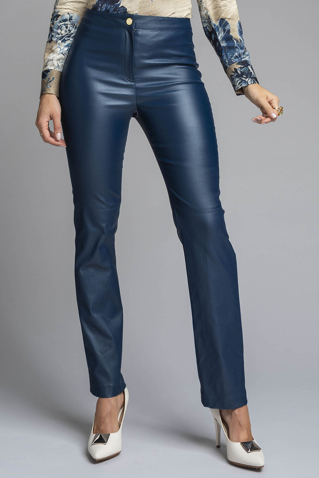 Pantalon De Piel Corte Recto