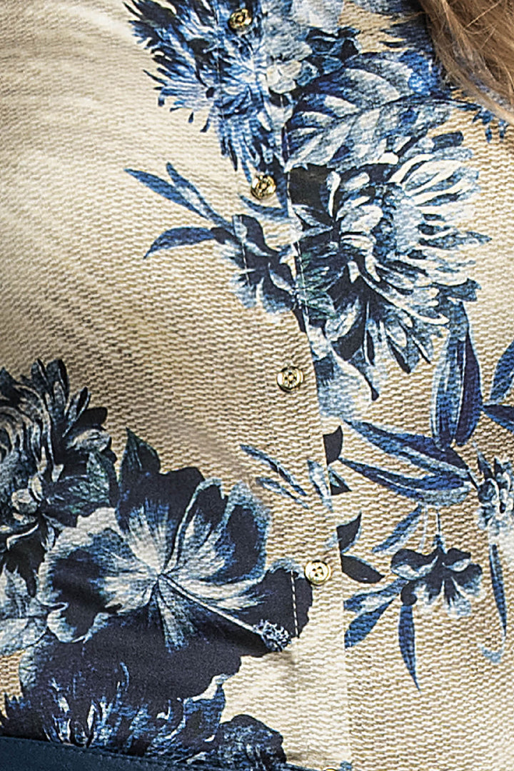 Blusa De Satin Con Estampado De Flores