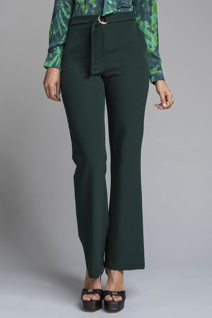 Pantalon Corte Recto Con Cinturon