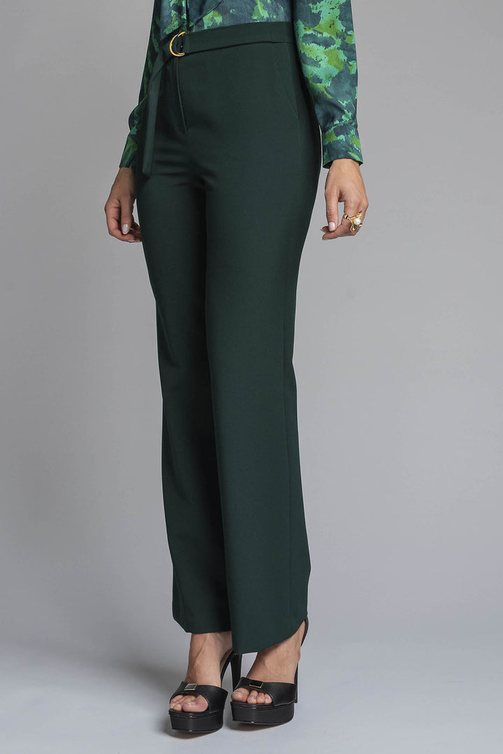 Pantalon Corte Recto Con Cinturon