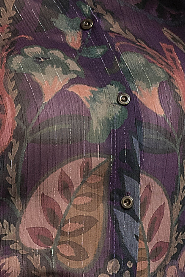 Blusa Camisera Estampada De Manga Larga