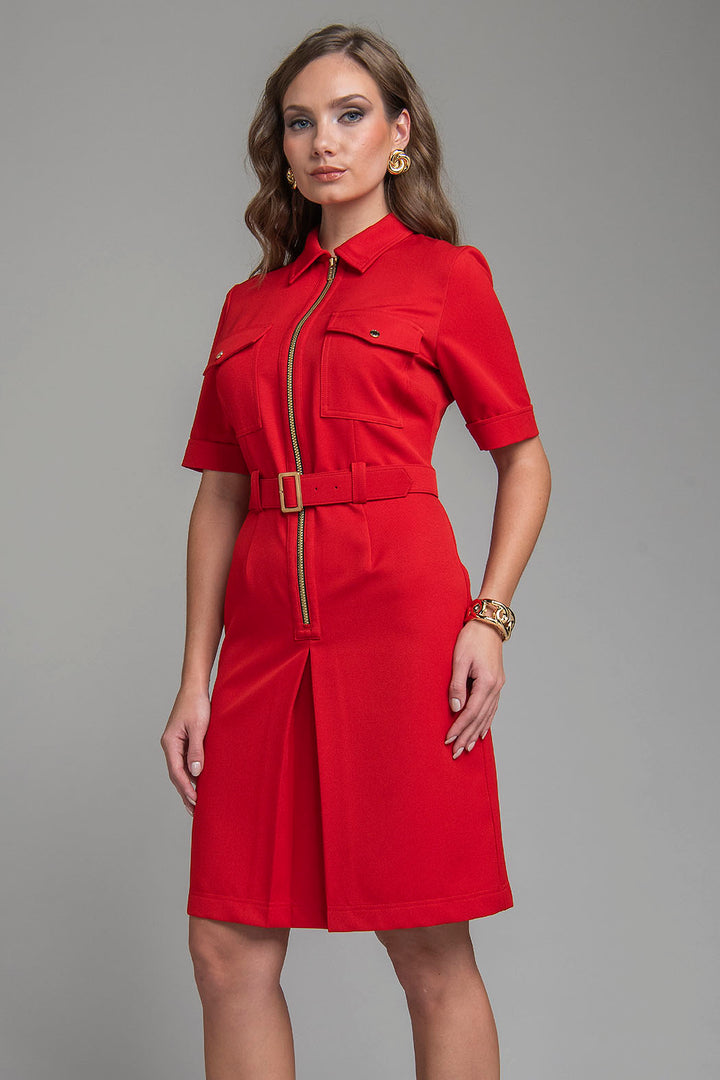 Vestido Con Cierre Y Cinturon