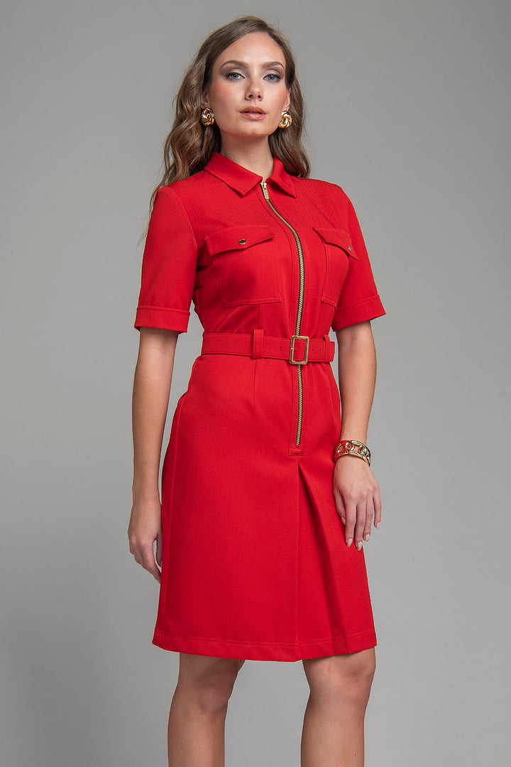 Vestido Con Cierre Y Cinturon
