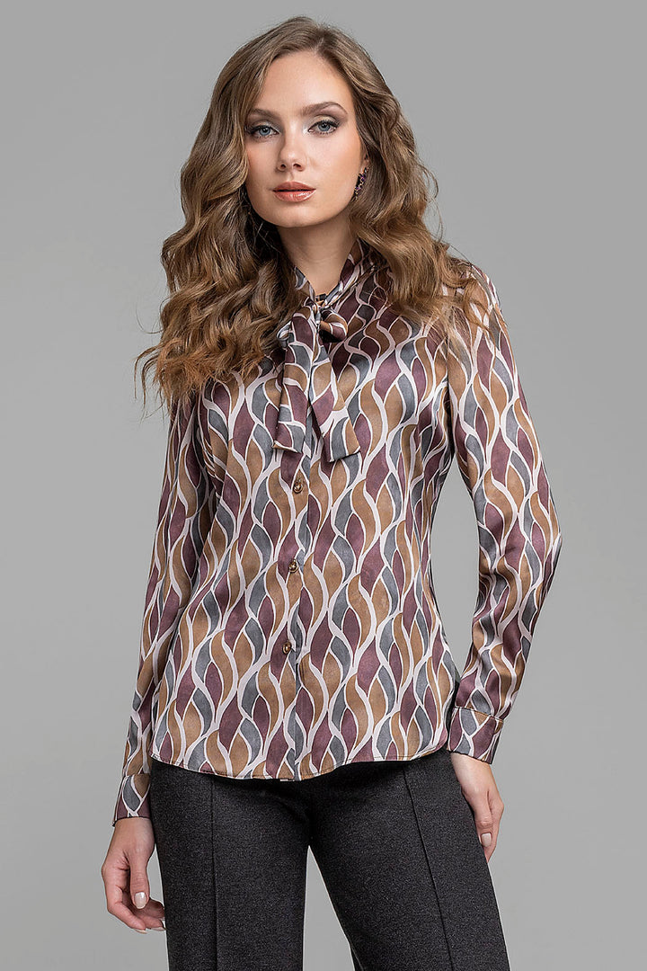 Blusa Estampada Con Corbatin