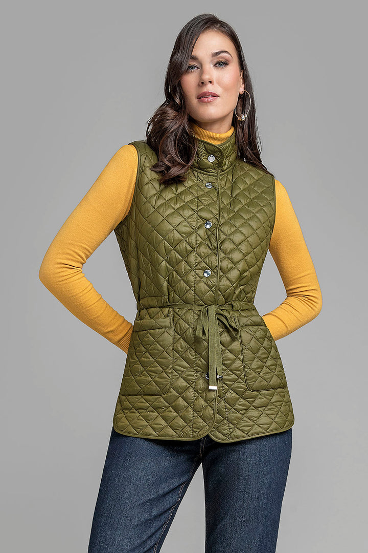 Chaleco Capitonado Con Jareta En Cintura