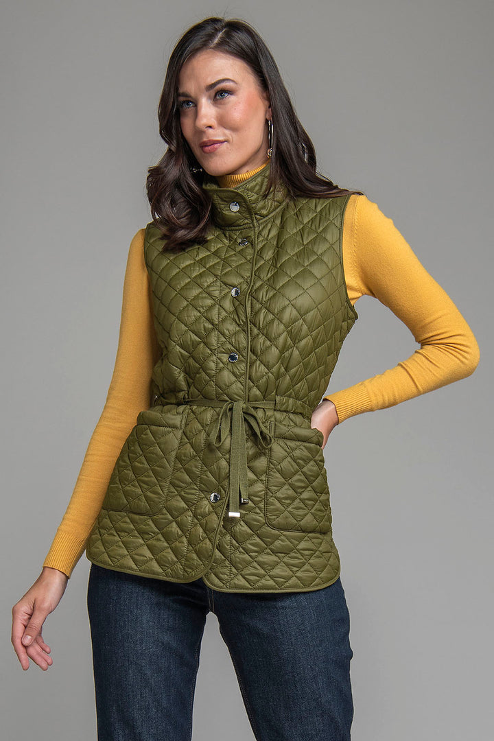 Chaleco Capitonado Con Jareta En Cintura