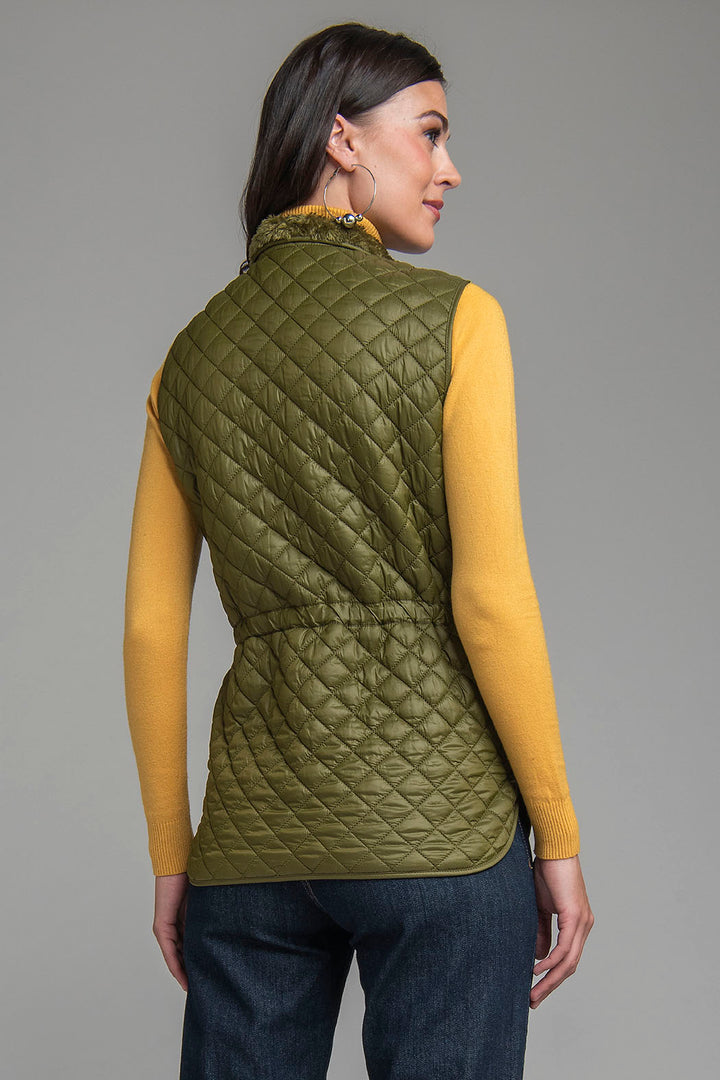 Chaleco Capitonado Con Jareta En Cintura