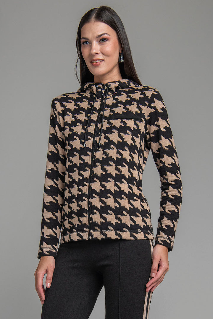 Chamarra Con Estampado Pata De Gallo