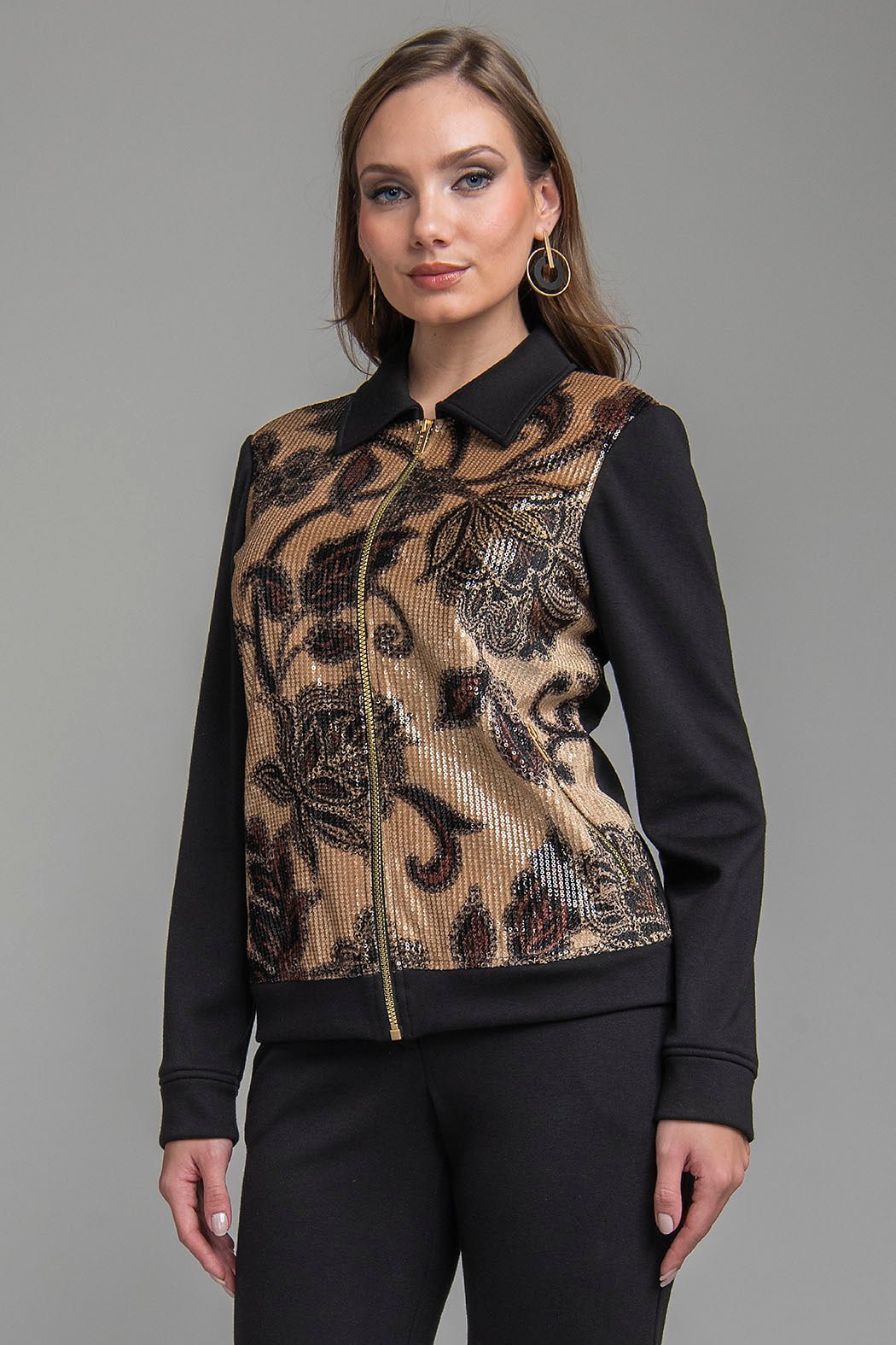 Chamarra Con Estampado De Lentejuelas