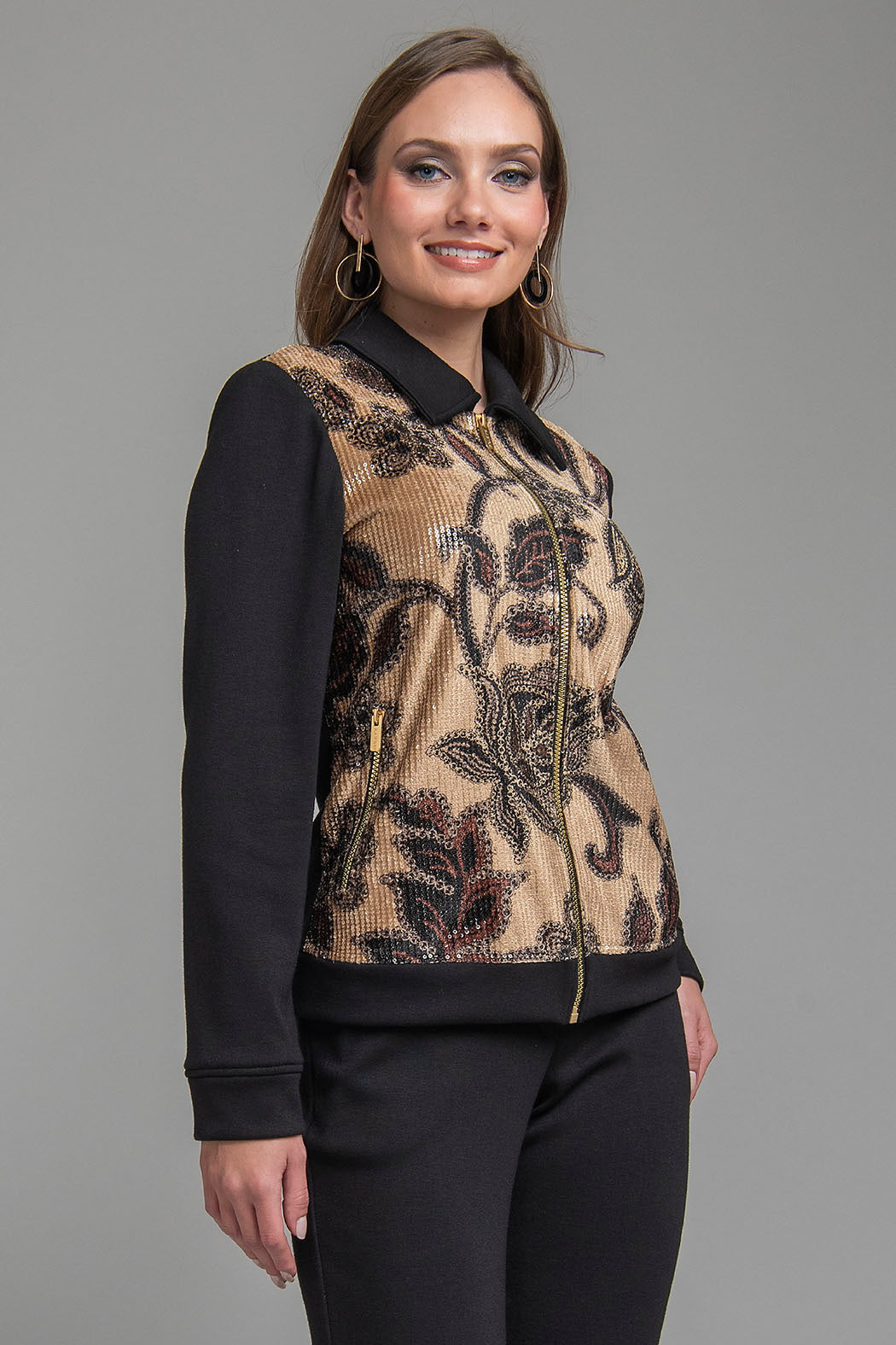 Chamarra Con Estampado De Lentejuelas