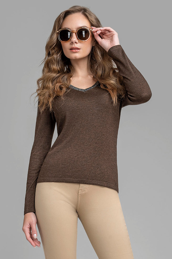 Sueter De Punto Con Escote V