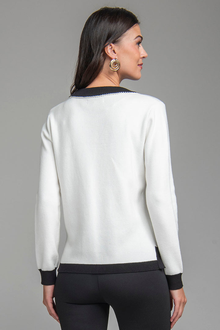 Sueter De Punto Con Escote V