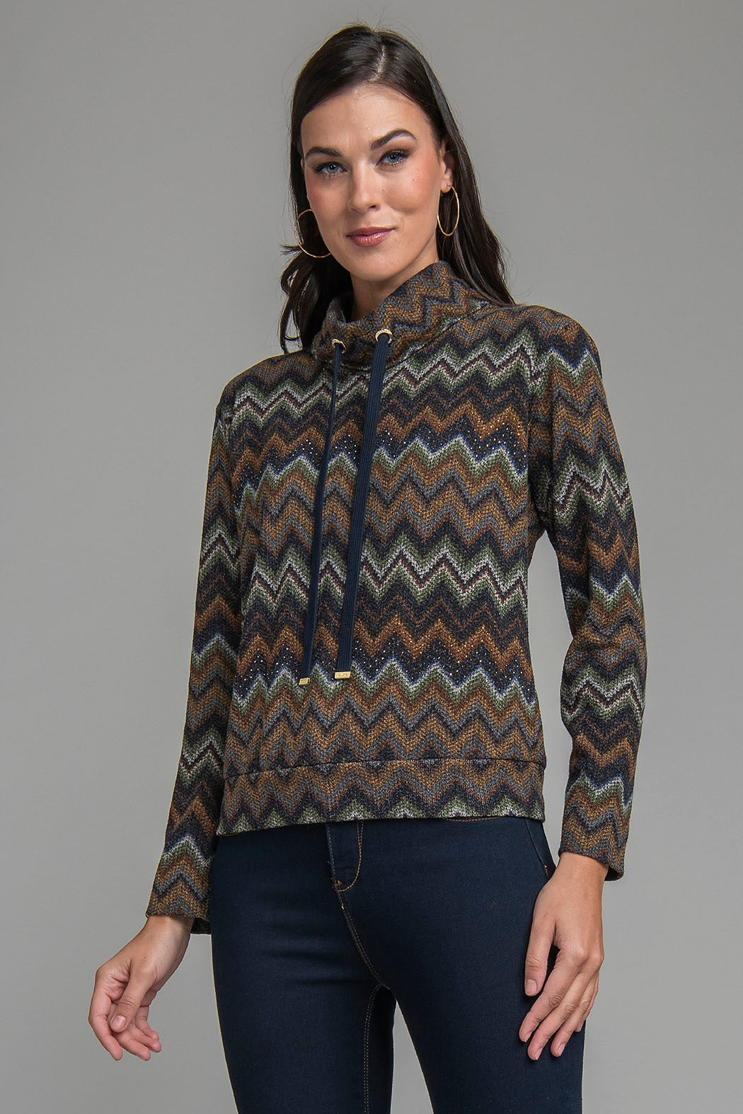 Sudadera Estampada Con Cuello Alto