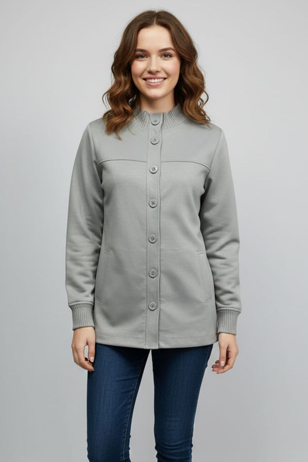 Abrigo Liso Con Botones