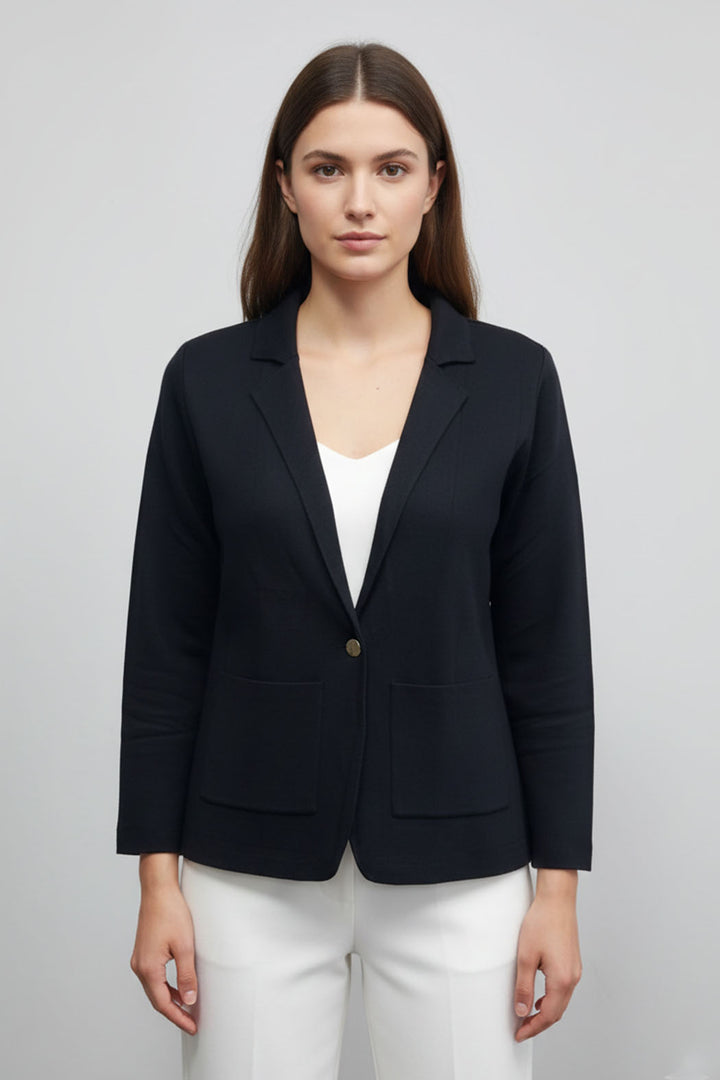 Saco Corto Liso Con Boton