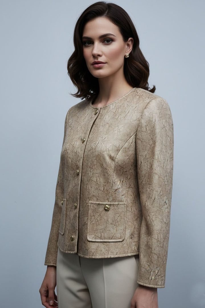 Saco Corto Con Estampado Y Botones