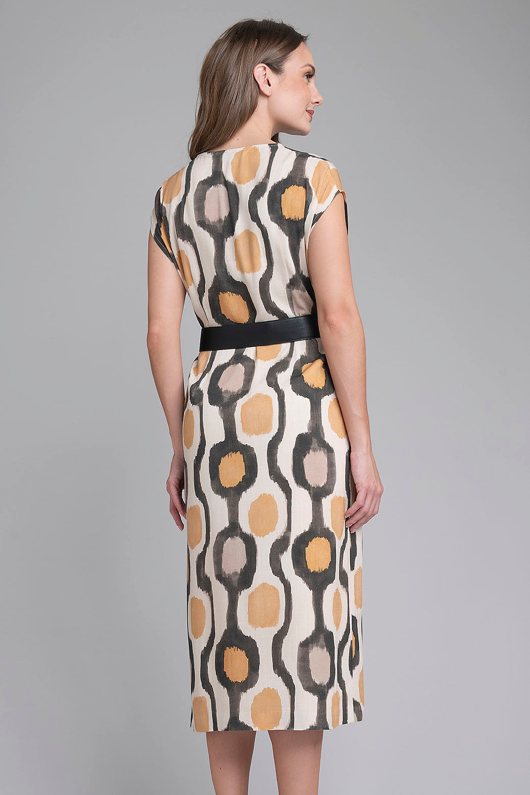 Vestido Estampado Con Cinturon