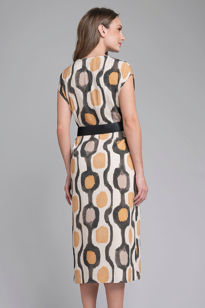 Vestido Estampado Con Cinturon
