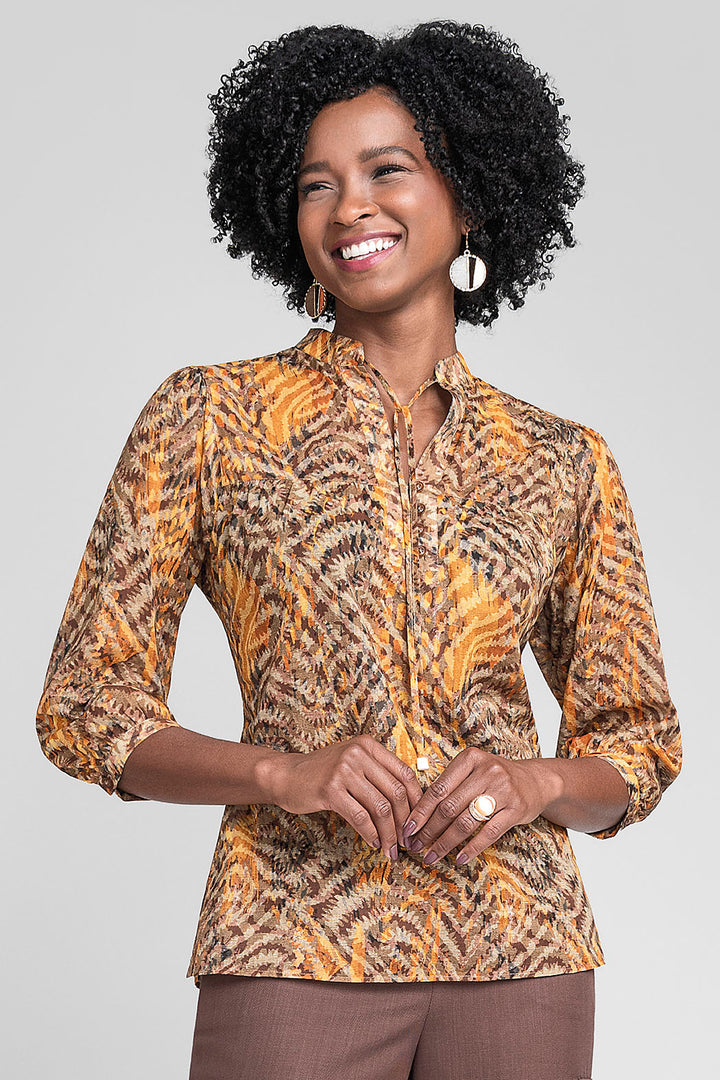 Blusa Estampada Con Manga 3/4