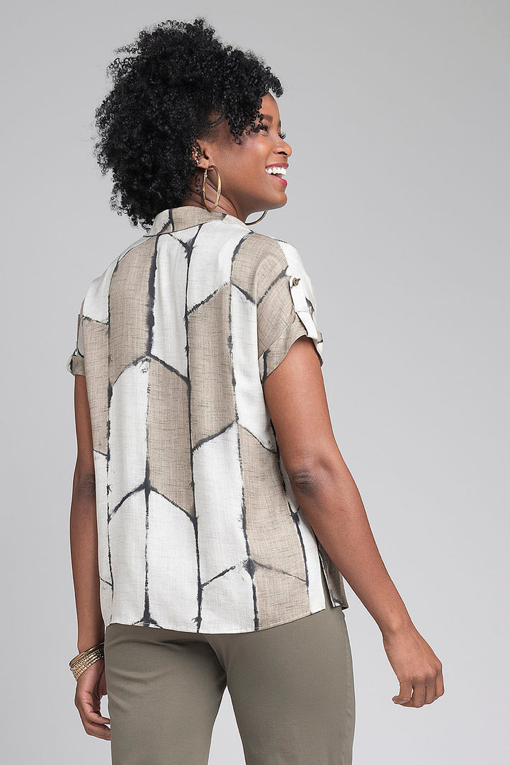 Blusa Estampada Con Manga Corta