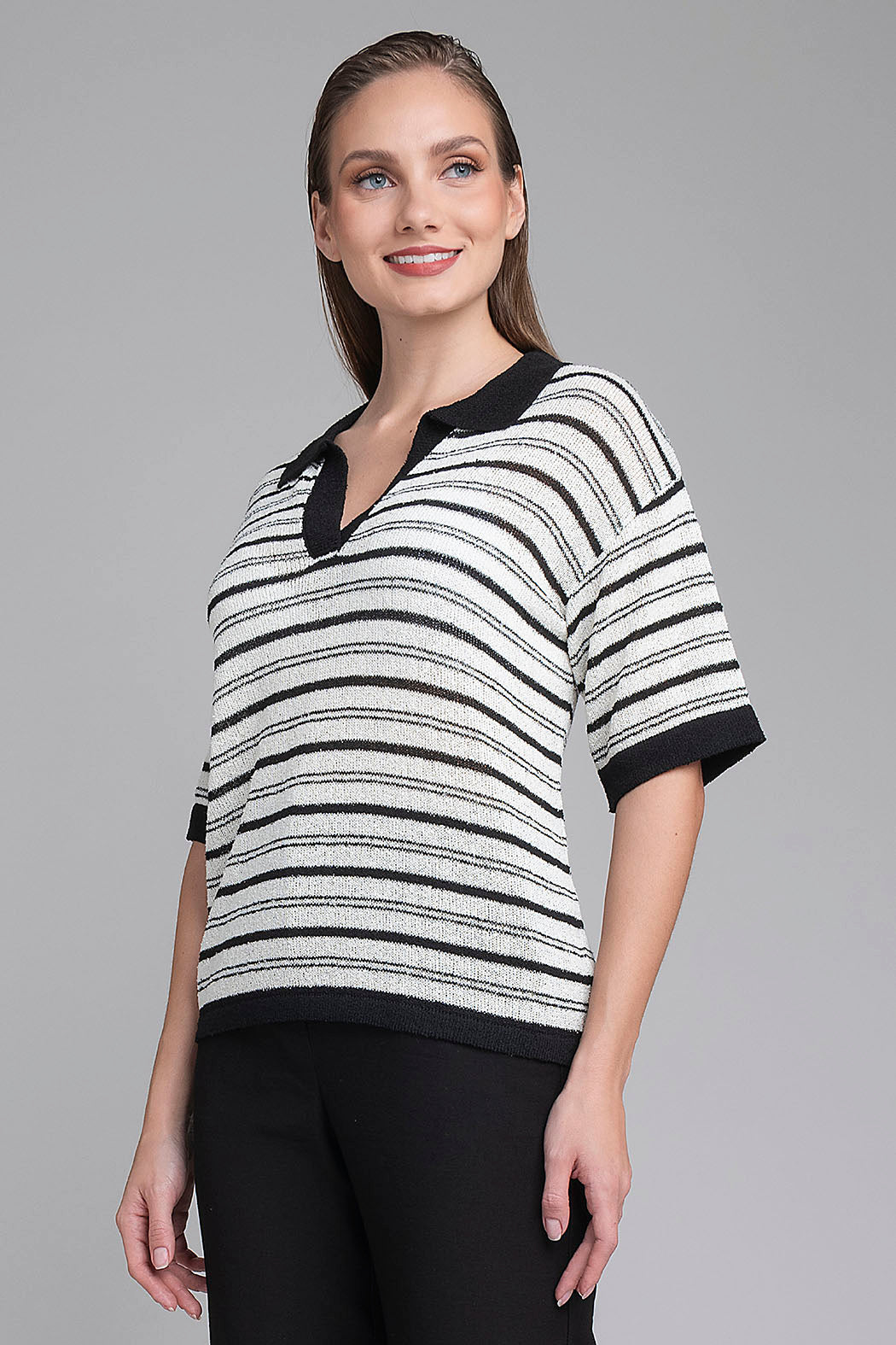 Blusa De Punto Con Franjas