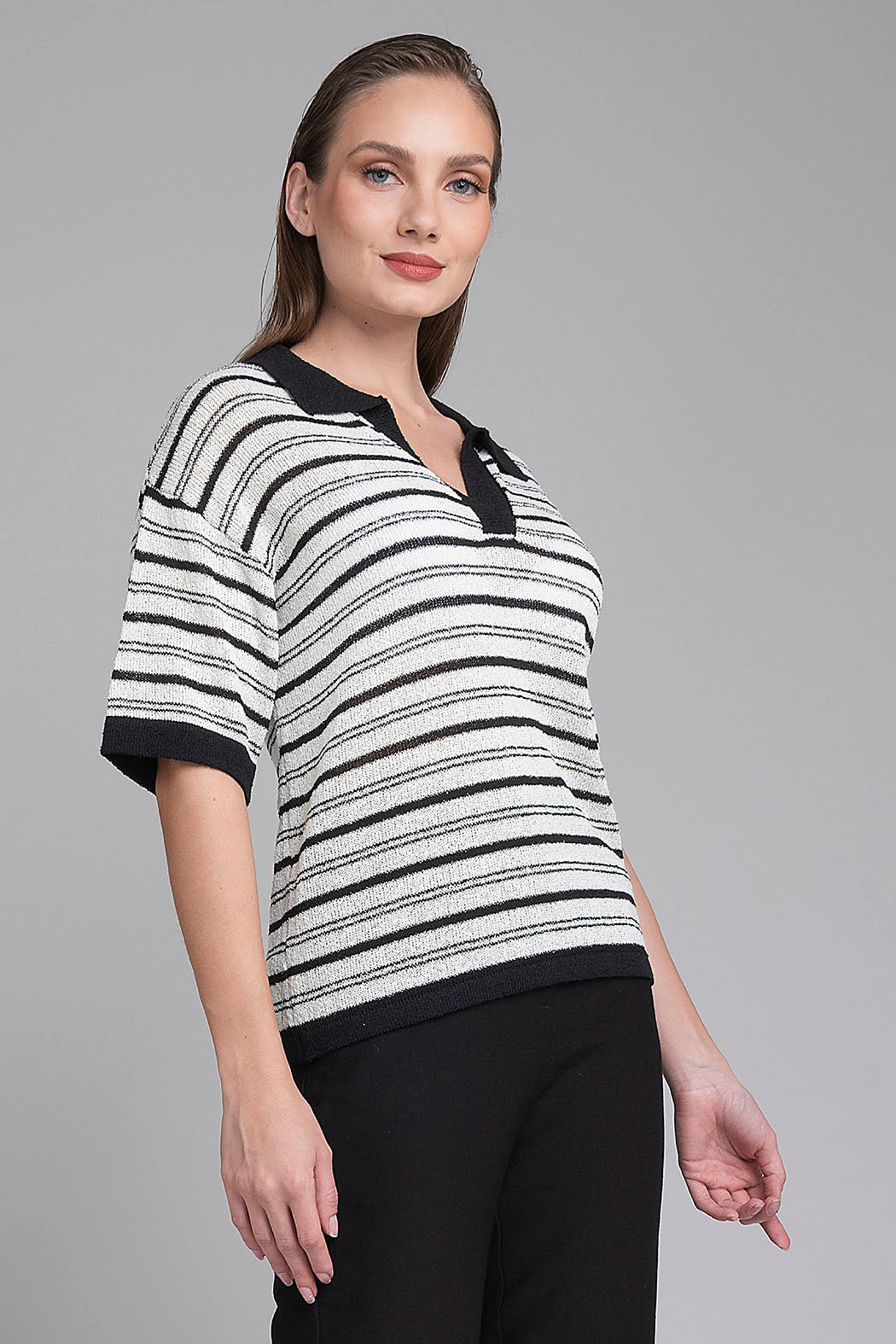 Blusa De Punto Con Franjas
