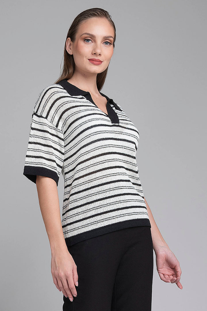 Blusa De Punto Con Franjas