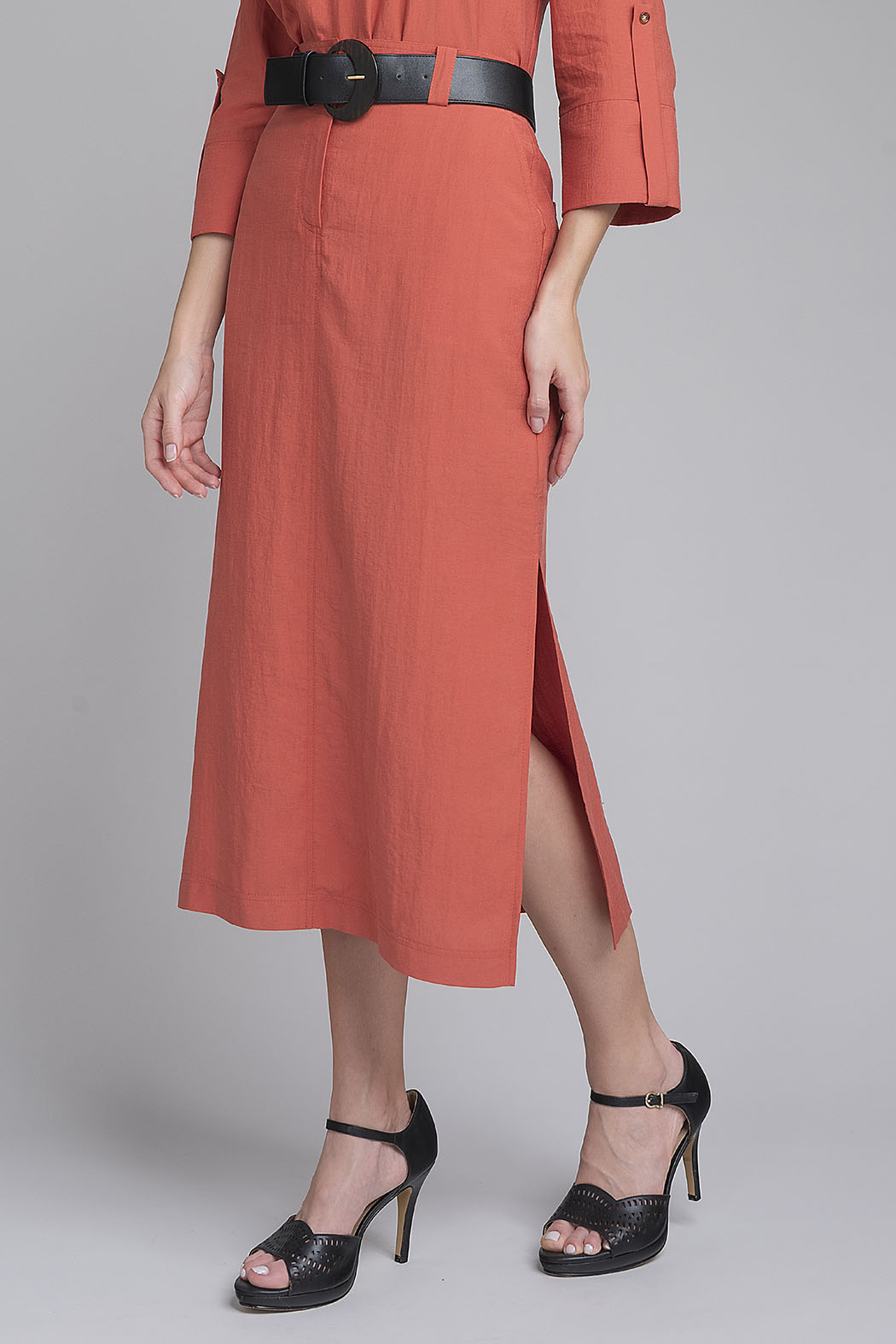 Falda Larga Lisa Corte Recto