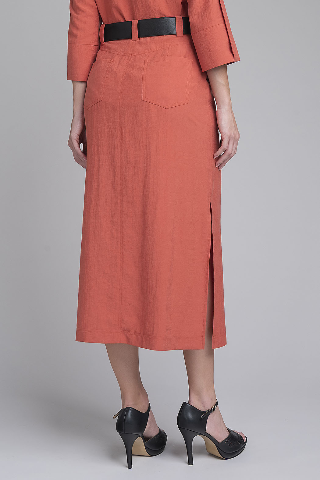 Falda Larga Lisa Corte Recto