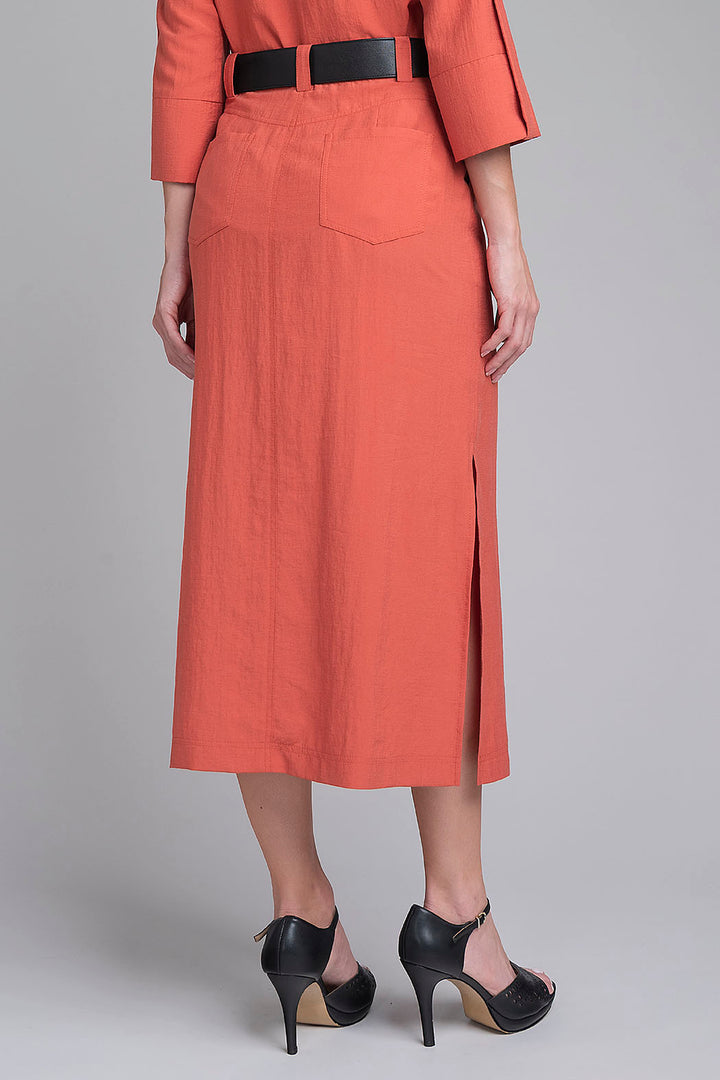 Falda Larga Lisa Corte Recto